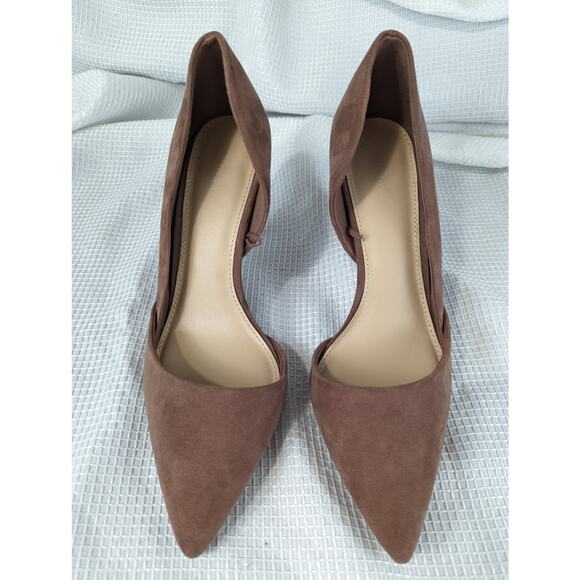 OLD NAVY! BLUSH PLUM MICROFIBER FAUX SUEDE LEATHER HEELS, PUMPS! SZ 10 - Picture 2 of 9